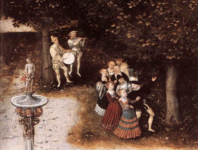 CRANACH, Lucas the Elder The Fountain of Youth (detail) dyj Germany oil painting art